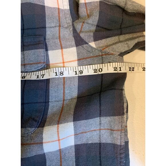 Mens M The Normal Brand Grey White Orange Plaid Button Down Shirt Long Sleeve - Picture 6 of 6
